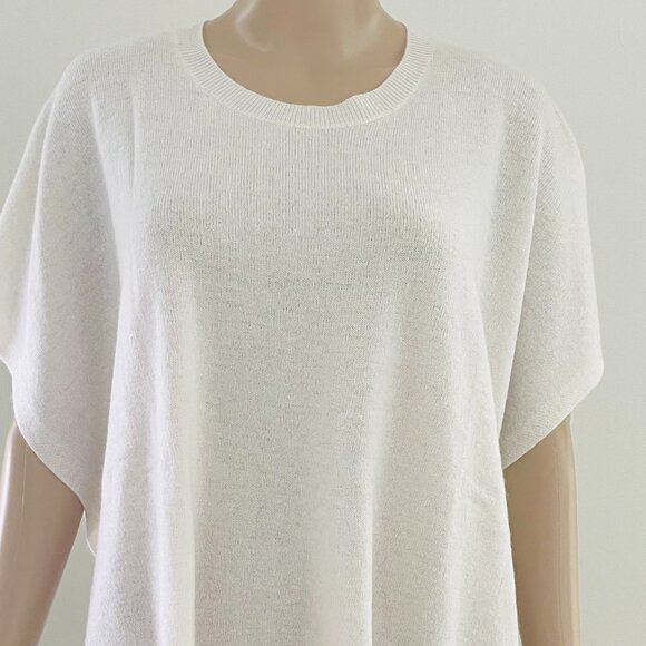 Galeries Lafayette 70% Wool 30% Cashmere Ivory Poncho Sweater O/S NWT - Picture 1 of 10